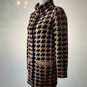 Madewell Wallace Black and Tan Wool Houndstooth Cardigan Size Medium